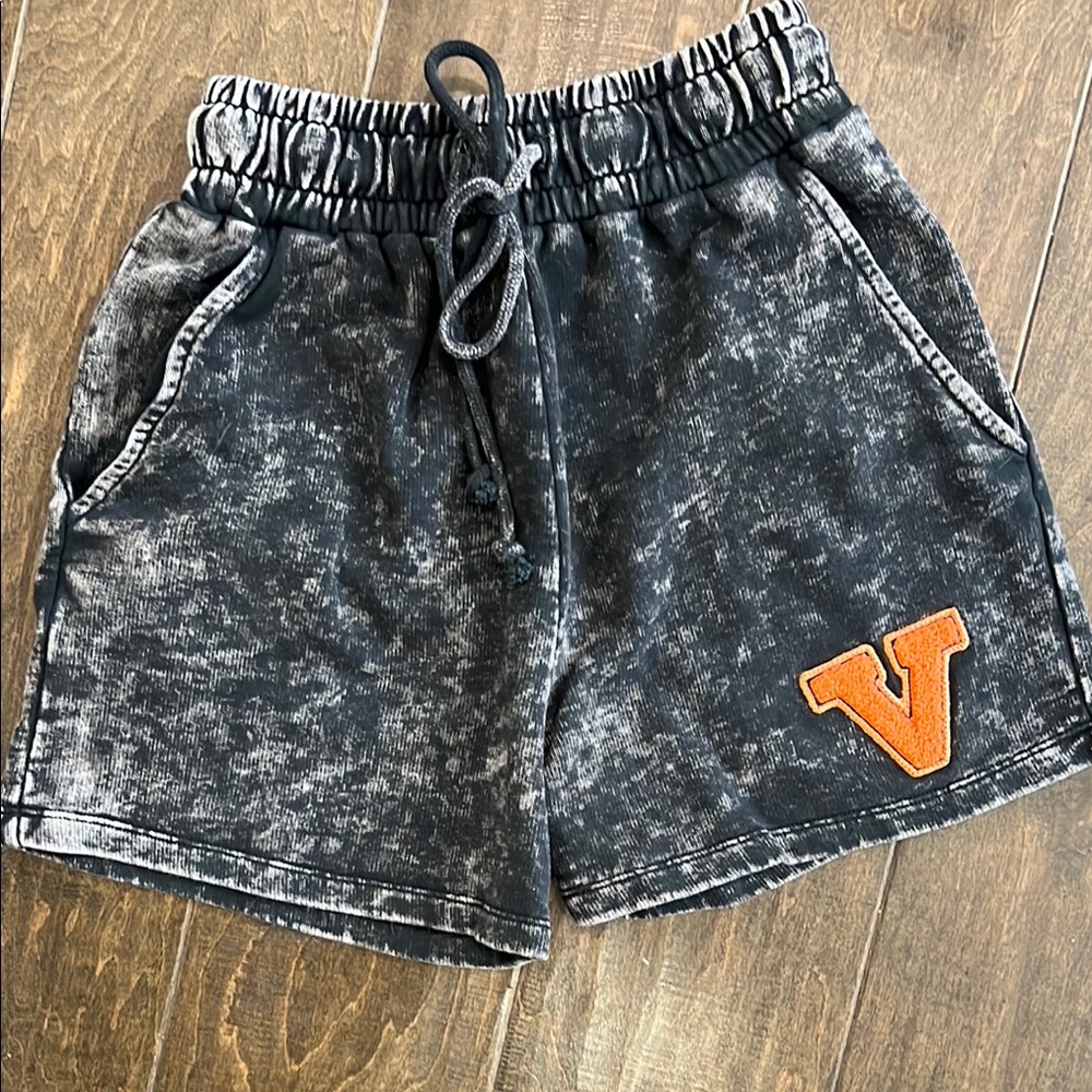 Authentic VDR Via Delle Rose Acid Wash Terry Short with Chenille Patch